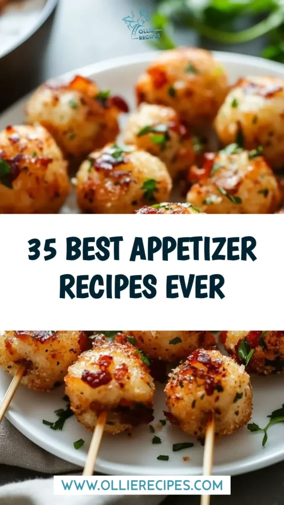 Delicious spread of 35 best appetizer recipes for parties and gatherings