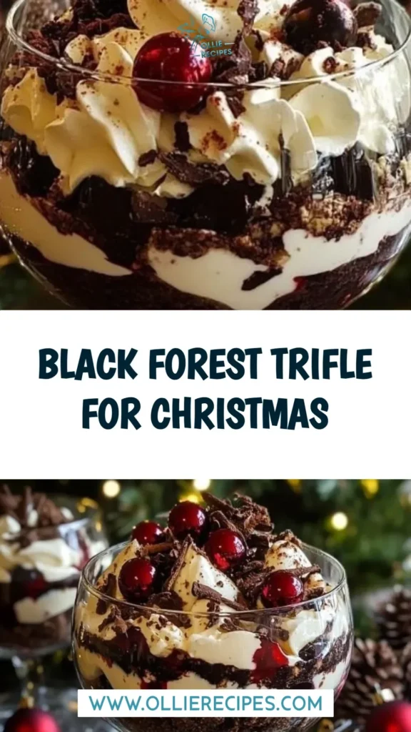 Delicious Black Forest Trifle dessert for Christmas celebration