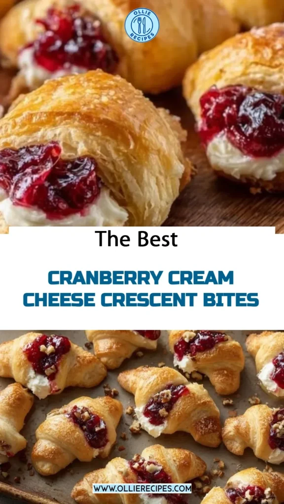 Cranberry Cream Cheese Crescent Bites on a serving platter