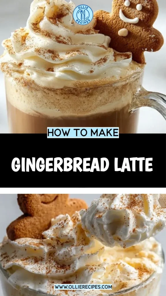 Delicious Gingerbread Latte topped with whipped cream and cinnamon sprinkles