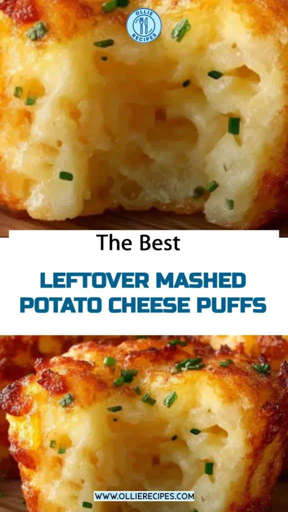 Golden-brown leftover mashed potato cheese puffs on a plate