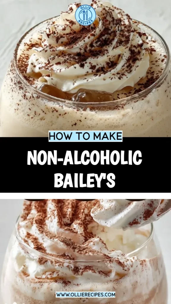 Creamy Non-Alcoholic Bailey's drink served in a glass