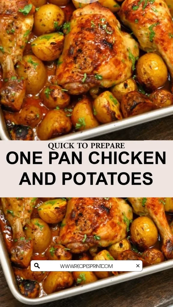 One Pan Chicken and Potatoes meal, easy dinner recipe