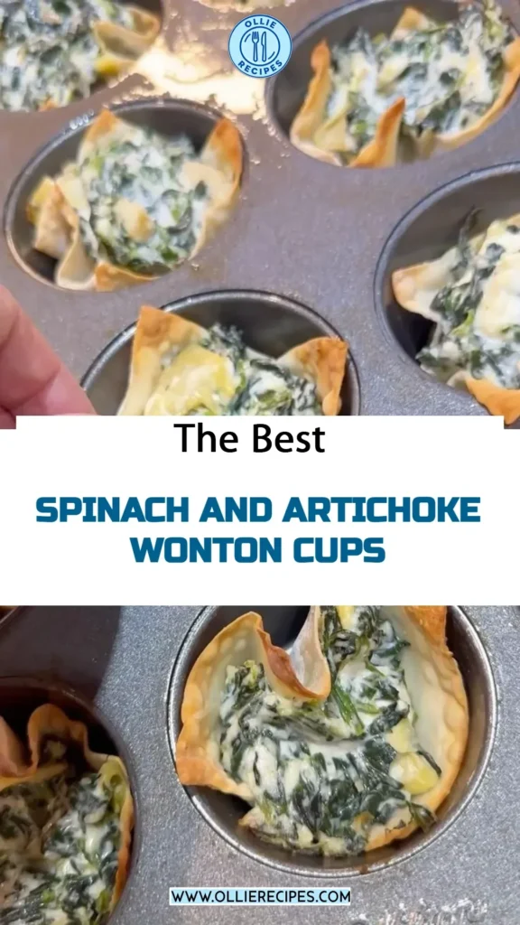 Delicious spinach and artichoke wonton cups served as appetizers
