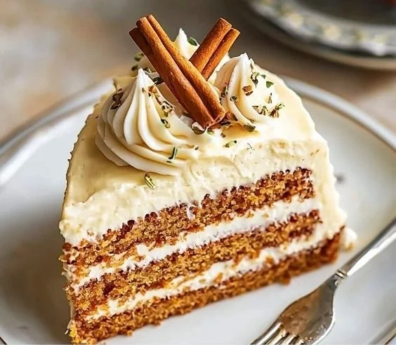 Delicious homemade carrot cake topped with cream cheese frosting