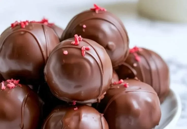 Delicious Cherry Bourbon Balls made with rich bourbon and cherries