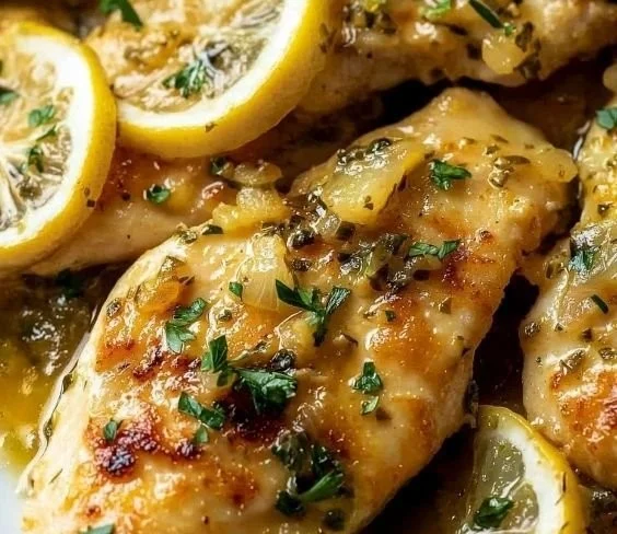 Delicious Chicken Piccata served with lemon and capers for an amazing meal