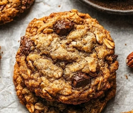 Gluten-free oatmeal cookies on a baking tray ready to enjoy