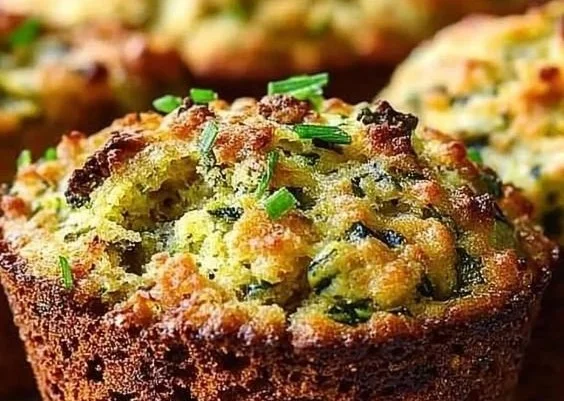 Baked gluten-free zucchini muffins fresh out of the oven