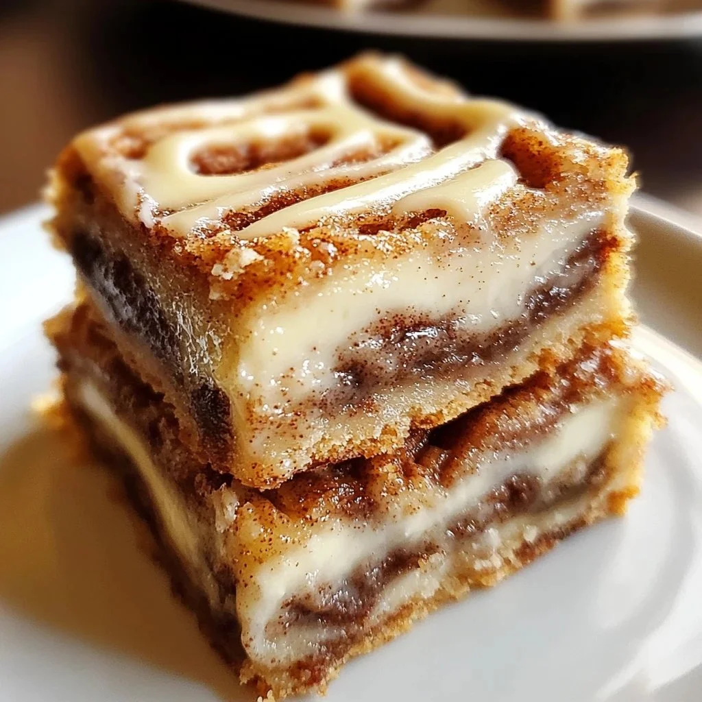 Delicious cinnamon roll bliss bars with icing, perfect treat for dessert lovers.