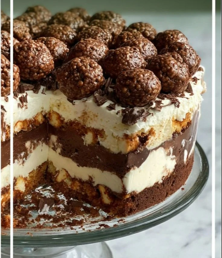 A beautifully decorated Lazy Cat Cake featuring a cute cat design on top