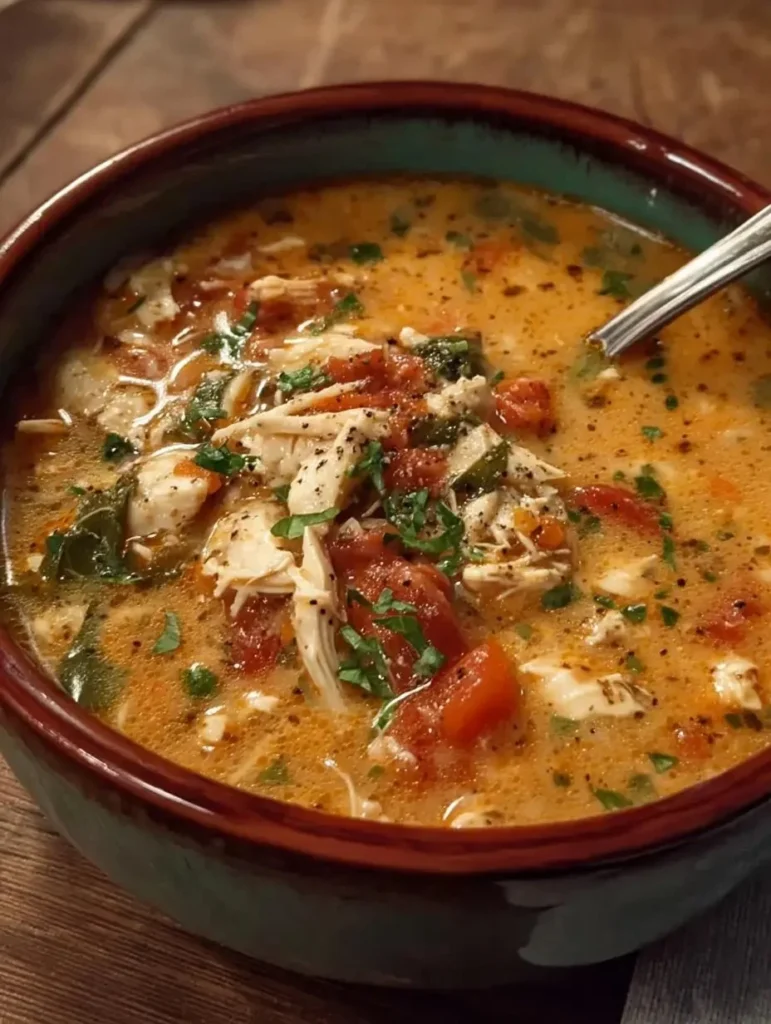 Delicious Marry Me Chicken Soup Keto recipe served in a bowl with fresh herbs