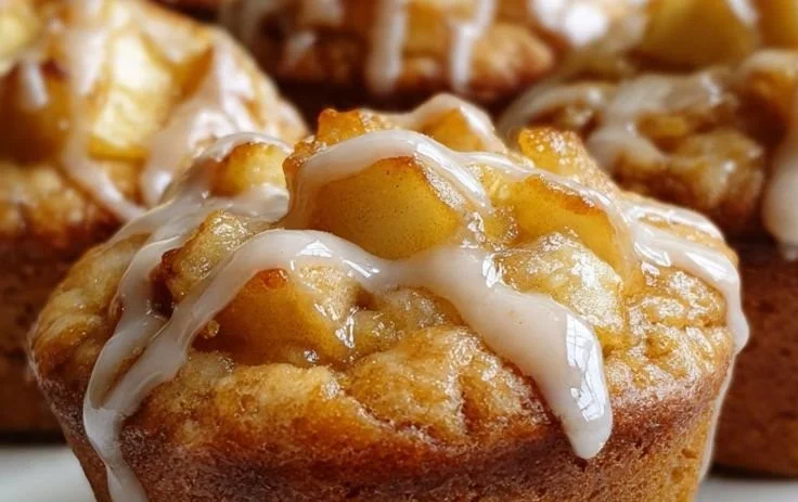 Freshly baked pumpkin cinnamon roll muffins on a cooling rack