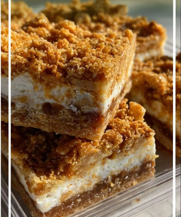 Delicious White Trash Skor Bars, a sweet dessert featuring Skor chocolate bars.