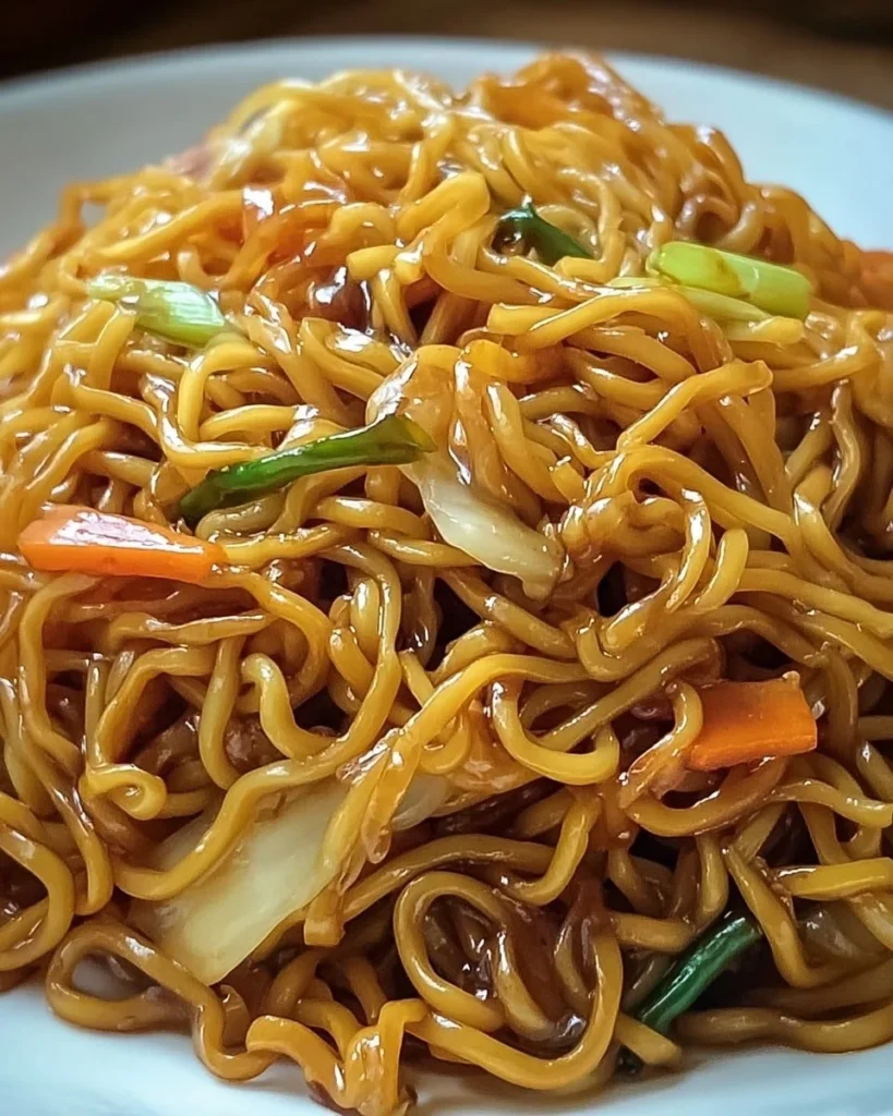 Easy 15-minute Lo Mein recipe with colorful vegetables and noodles