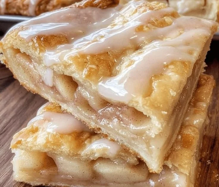 Glazed Apple Slab Pie with fresh apples and a shiny glaze