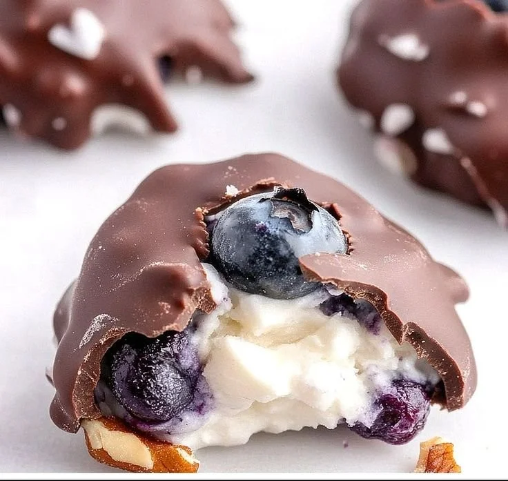 Healthy frozen blueberry yogurt clusters for a nutritious snack
