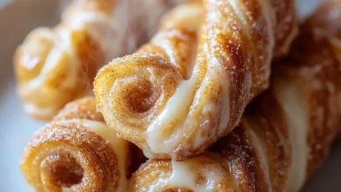 Delicious cinnamon twists fresh from the oven, golden and sweet.