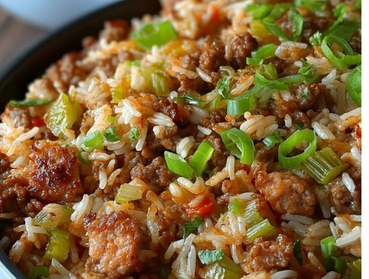 A bowl of Jailhouse Rice topped with colorful vegetables and spices.
