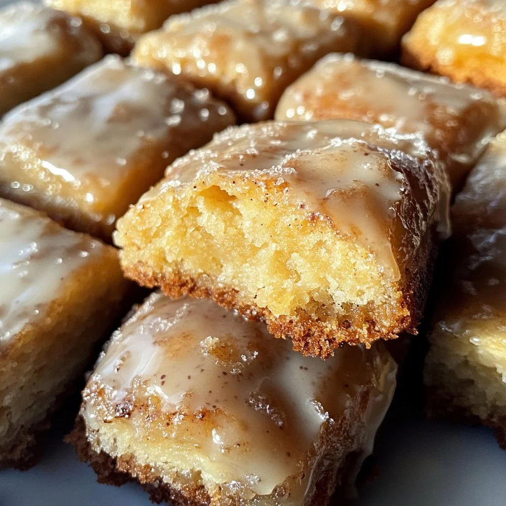 Old-fashioned buttermilk donut bars with brown butter maple glaze