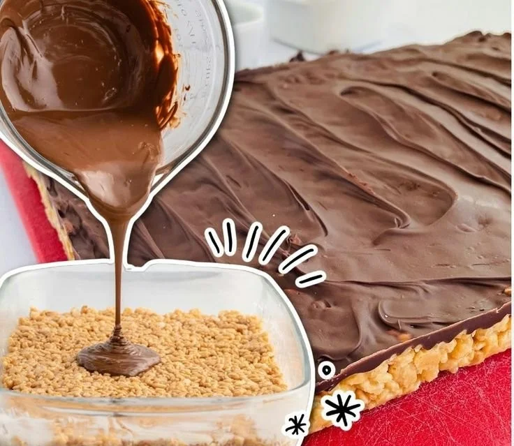 Delicious Peanut Butter Rice Krispie Treats decorated on a plate