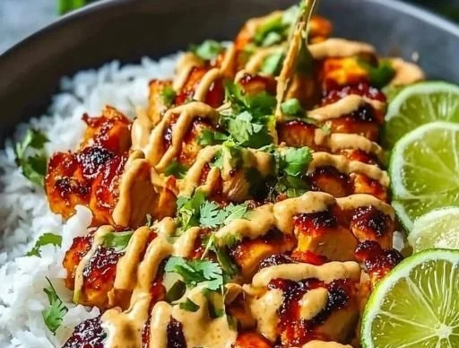 Delicious Sweet Chili Chicken Bowl with vibrant vegetables and zesty sauce