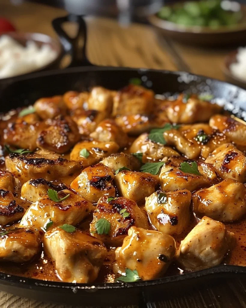 Texas Roadhouse Butter Chicken Skillet served with rice and vegetables