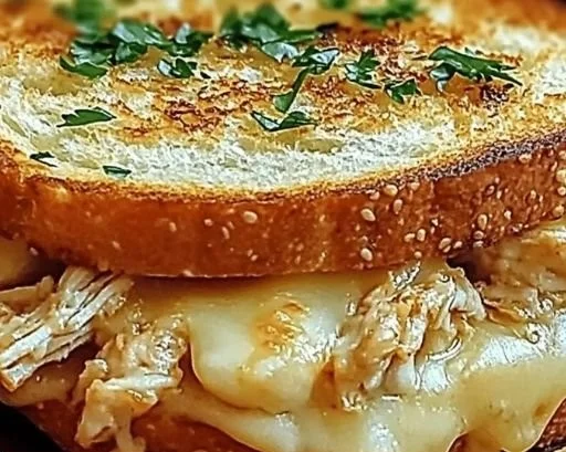 Cheesy Garlic Bread Chicken Sandwich with succulent chicken and melted cheese
