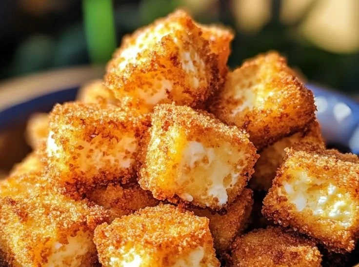 Delicious crispy cottage cheese treats served on a plate.