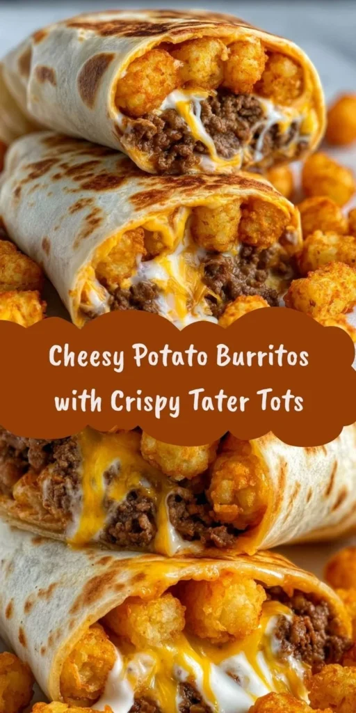 Easy cheesy potato burritos with melted cheese and flavorful filling