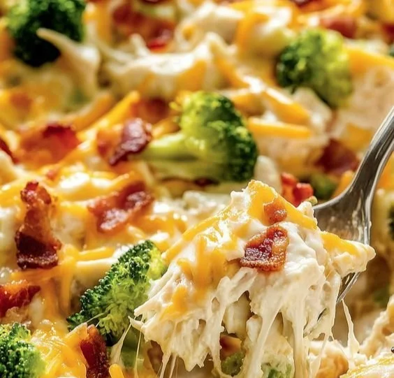 Delicious easy low carb chicken casserole ready to serve for dinner