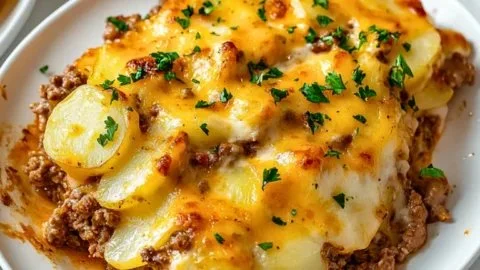 Delicious Hobo Casserole with ground beef and vegetables