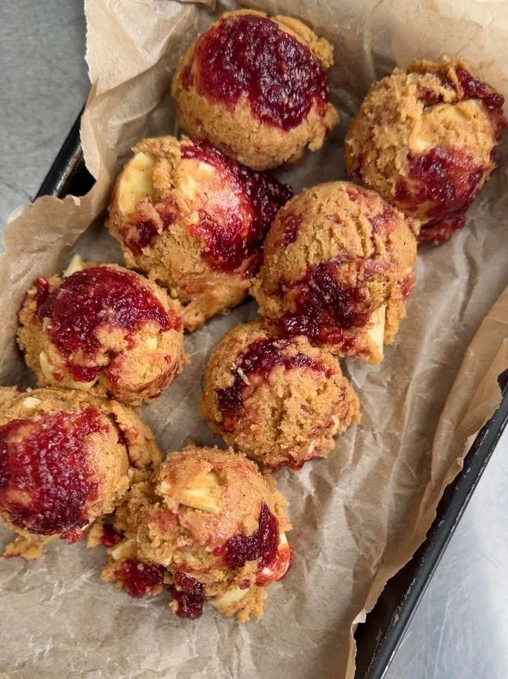 Delicious Jam on Toast Cookies with a fruity glaze and golden edges