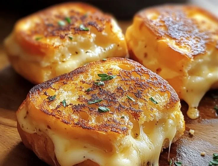 Mini Grilled Cheese Hawaiian Rolls served on a platter