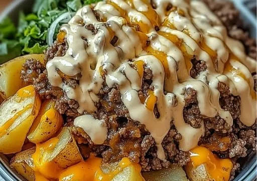 Savory Smash Burger Bowl featuring juicy patties and fresh toppings
