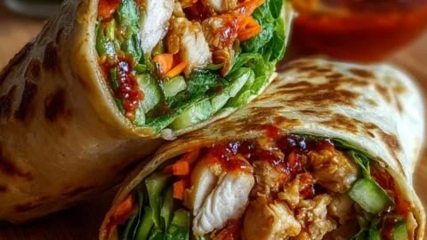Delicious Sweet Chili Chicken Wrap with fresh ingredients and vibrant flavors