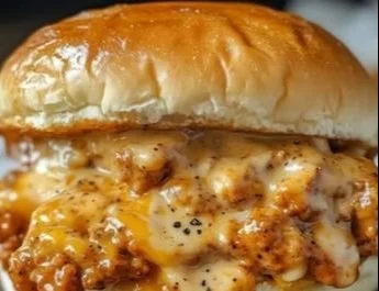 Cajun Chicken Sloppy Joes served on a plate with garnishes