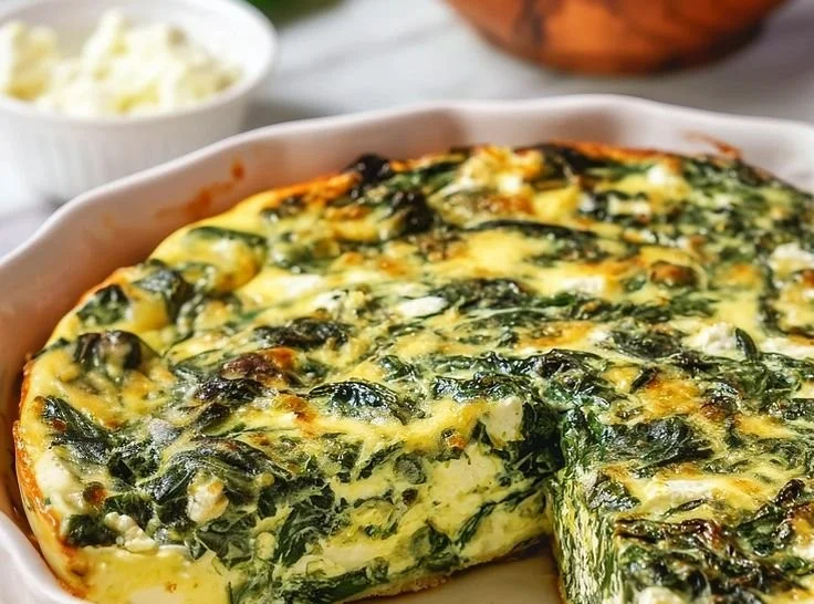 Low-Carb Crustless Spinach and Feta Quiche