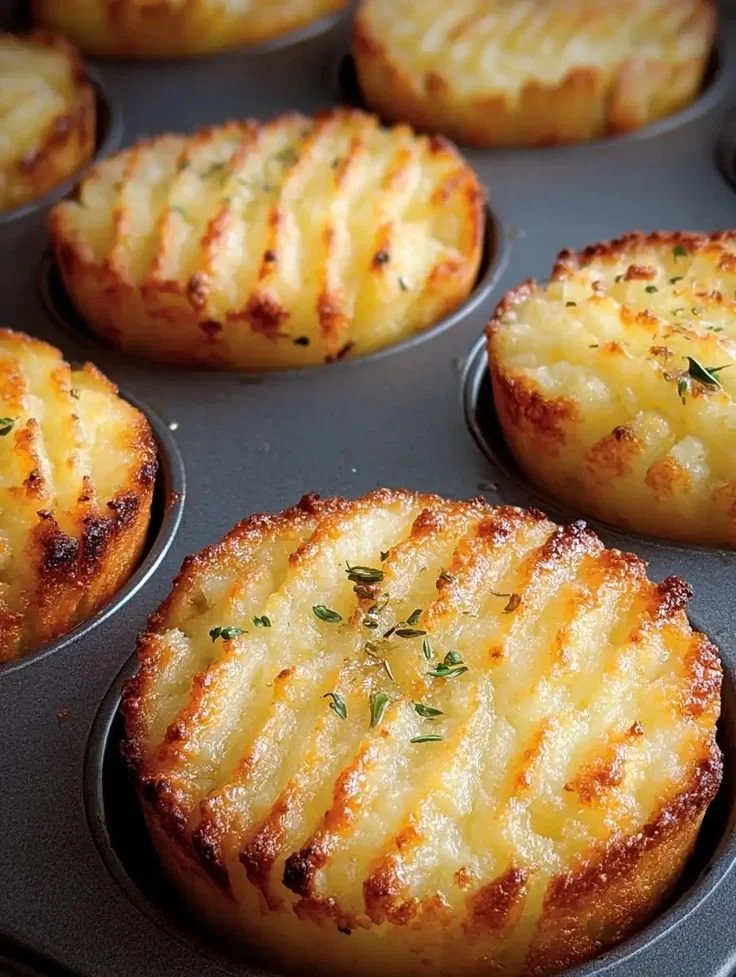 Delicious Mashed Potato Muffins served in a platter